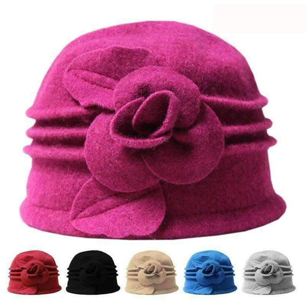 Planet Gates 2018 Floral Casual Brand Warm Lady Autumn Floppy Soft Girl Fedoras Women Fedoras 100% Pure Wool Dome Winter Hat For Women