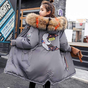 Planet Gates 2018 Fur Winter Jacket Women Ladies Parka Jackets Fur Collar Female Winter Coat Women Parkas New Coats