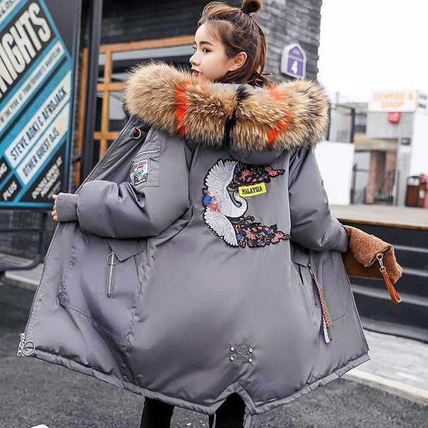 Planet Gates 2018 Fur Winter Jacket Women Ladies Parka Jackets Fur Collar Female Winter Coat Women Parkas New Coats