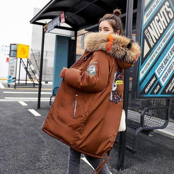 Planet Gates 2018 Fur Winter Jacket Women Ladies Parka Jackets Fur Collar Female Winter Coat Women Parkas New Coats