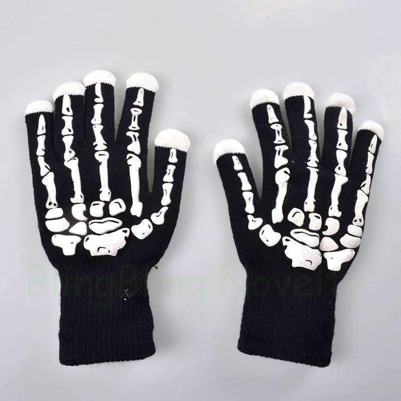 Planet Gates 2018 Halloween Light Up Flashing Gloves Multicolor LED Gloves with Skeleton