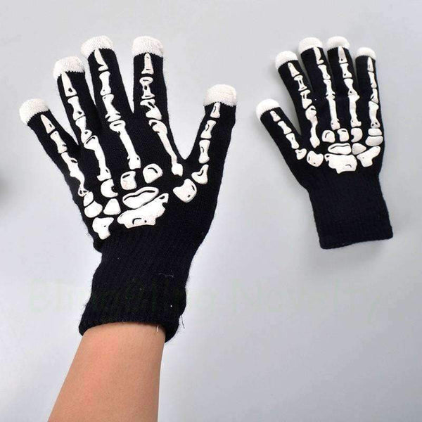Planet Gates 2018 Halloween Light Up Flashing Gloves Multicolor LED Gloves with Skeleton