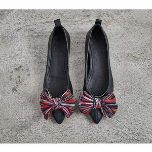 Planet Gates 2018 High quality Women Casual Shoes Genuine Leather Women's Loafers Slip On Woman's Flats Shoe Bow Pointed toe Soft shoes MD-12