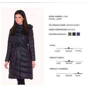 Planet Gates 2018 High Quality Women Winter Jacket Plus Size Long Fashionable Women's Winter Coat Hooded Warm Down Jacket Parka