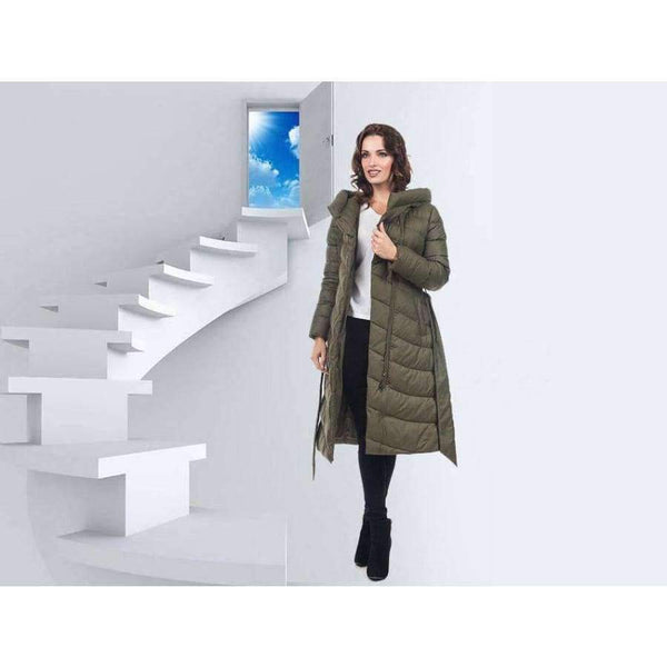 Planet Gates 2018 High Quality Women Winter Jacket Plus Size Long Fashionable Women's Winter Coat Hooded Warm Down Jacket Parka