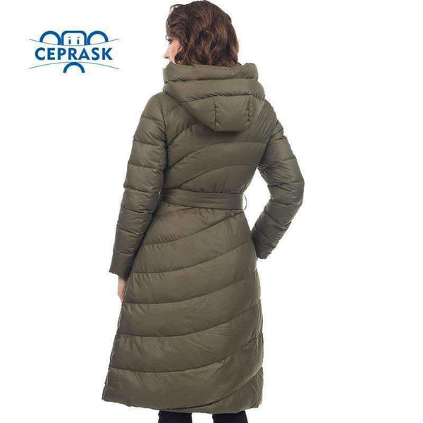 Planet Gates 2018 High Quality Women Winter Jacket Plus Size Long Fashionable Women's Winter Coat Hooded Warm Down Jacket Parka