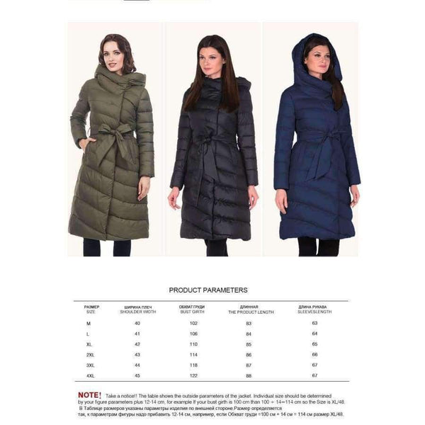 Planet Gates 2018 High Quality Women Winter Jacket Plus Size Long Fashionable Women's Winter Coat Hooded Warm Down Jacket Parka