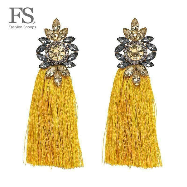 Planet Gates 2018 Hot sale 9 Colors Long Tassel Earrings For Women Crystal Drop Earrings For Wedding Fashion Statement Jewelry Wholesale 30