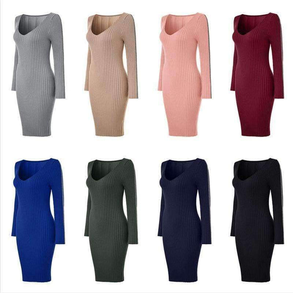 Planet Gates 2018 ladies dresses Autumn winter short dress jumper Casual stripe sweater knitted bodycon dress Women elegant pullover Vestidos