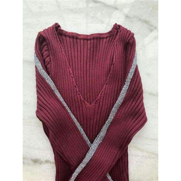 Planet Gates 2018 ladies dresses Autumn winter short dress jumper Casual stripe sweater knitted bodycon dress Women elegant pullover Vestidos