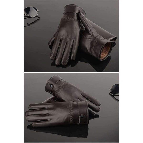 Planet Gates 2018 leather gloves,Genuine Leather,Black,brown color,leather gloves men ,leather winter gloves warm,brand mittens