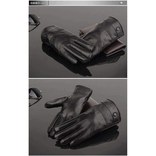 Planet Gates 2018 leather gloves,Genuine Leather,Black,brown color,leather gloves men ,leather winter gloves warm,brand mittens