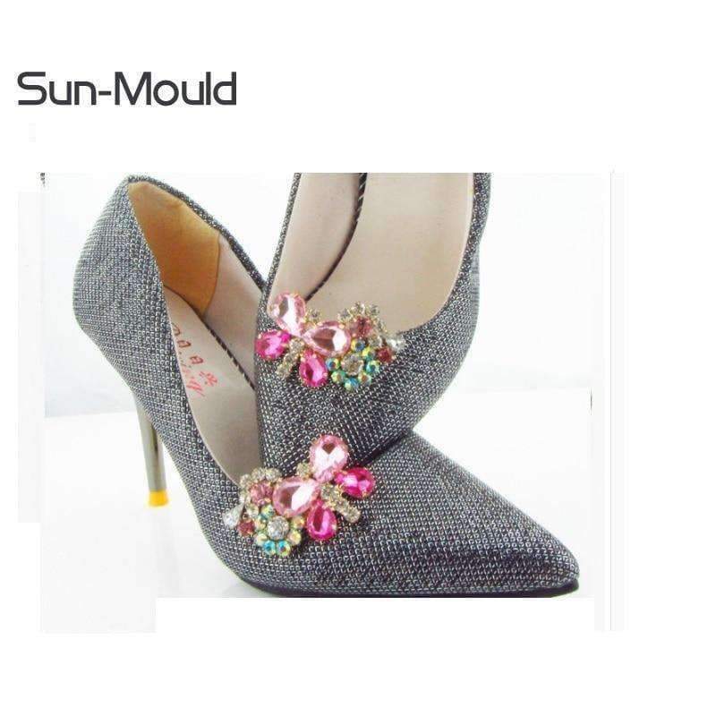 Planet Gates 2018 new 1pair Diy shoes flower charms flats sandals high-heel pumps accessories crystal shoe clips wedding decoration clip