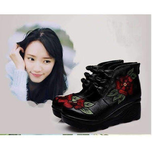 Planet Gates 2018 New Arrival Women Genuine Leather Women Flats Platform shoes ethnic style embroidery with Zip Casual Ladies Loafers Shoes