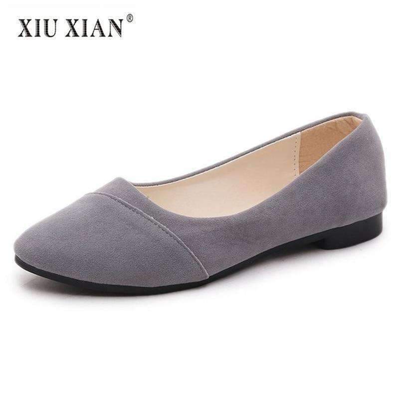 2018 New Arrived Simple Design Pointed Toe Suede Women Flats Shallow Slip On Comfort Boat Shoes Fashion Office Lady Casual Shoes