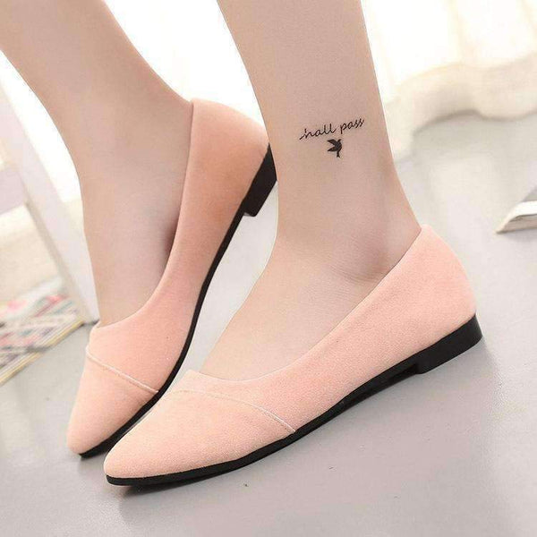 Planet Gates 2018 New Arrived Simple Design Pointed Toe Suede Women Flats Shallow Slip on Comfort Boat Shoes Fashion Office Lady Casual Shoes