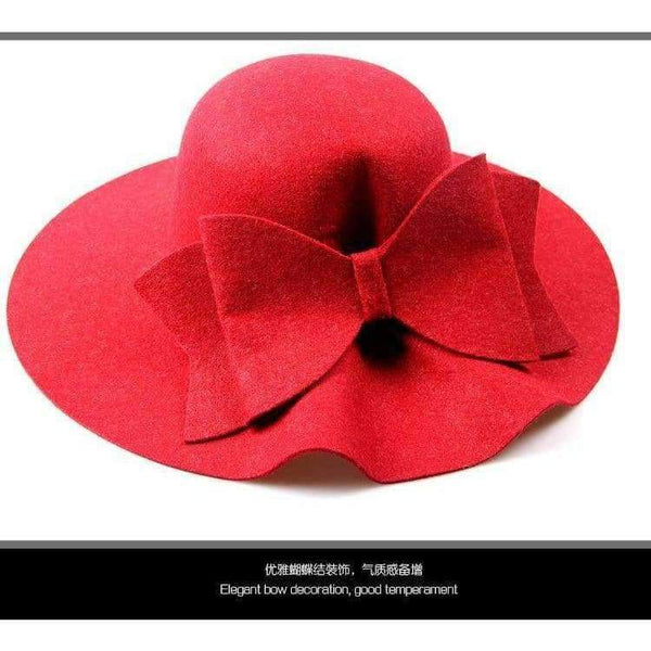 Planet Gates 2018 New Australia Wool Felt Hat England Women Fedora Hat Wide Brim Hats With Big Bowknot For Elegant Lady Hat Christmas GIfts