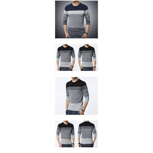 Planet Gates 2018 New Autumn Fashion Brand Casual Sweater O-Neck Striped Slim Fit Knitting Mens Sweaters And Pullovers Men Pullover Men M-5XL