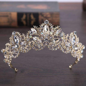Planet Gates 2018 New Fashion Baroque Luxury Crystal AB Bridal Crown Tiaras Light Gold Diadem Tiaras for Women Bride Wedding Hair Accessories
