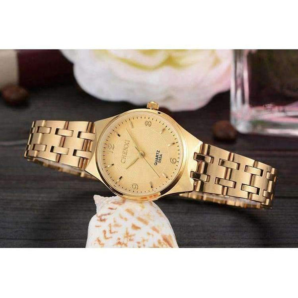 Planet Gates 2018 Нова мода CHENXI Маркови дамски мъжки кварцов часовник Рокля Ръчни часовници Модни ежедневни двойки златни часовници за влюбени