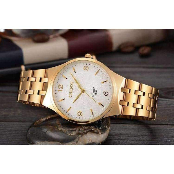 Planet Gates 2018 Нова мода CHENXI Маркови дамски мъжки кварцов часовник Рокля Ръчни часовници Модни ежедневни двойки златни часовници за влюбени