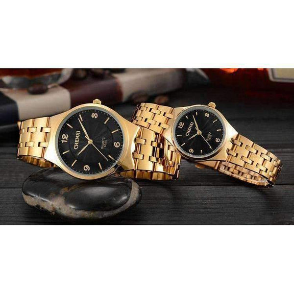Planet Gates 2018 Нова мода CHENXI Маркови дамски мъжки кварцов часовник Рокля Ръчни часовници Модни ежедневни двойки златни часовници за влюбени