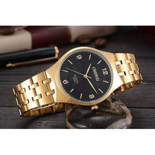 Planet Gates 2018 Нова мода CHENXI Маркови дамски мъжки кварцов часовник Рокля Ръчни часовници Модни ежедневни двойки златни часовници за влюбени