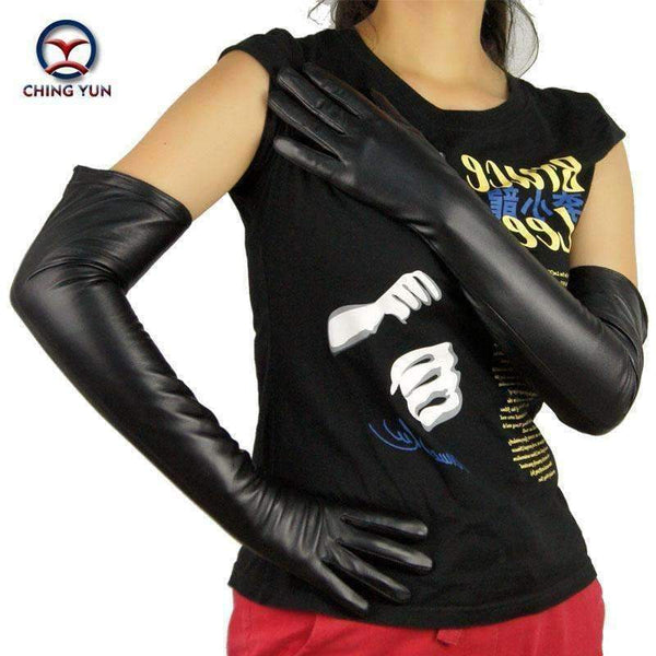 Planet Gates 2018 new winter lady fashion sheepskin leather high quality hot sale gloves women genuine leather mittens long style Arm sleeve