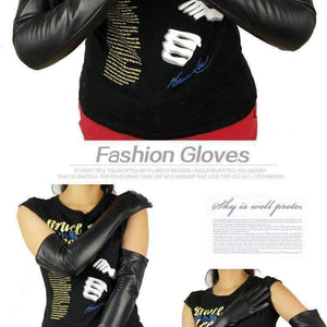 Planet Gates 2018 new winter lady fashion sheepskin leather high quality hot sale gloves women genuine leather mittens long style Arm sleeve