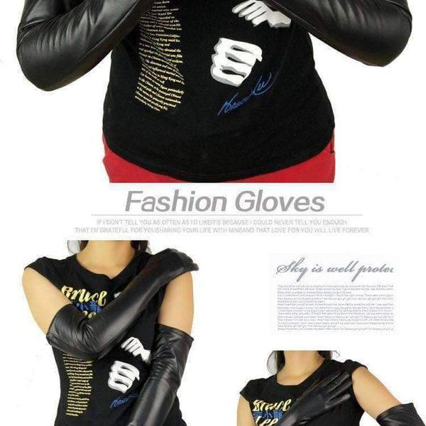 Planet Gates 2018 new winter lady fashion sheepskin leather high quality hot sale gloves women genuine leather mittens long style Arm sleeve