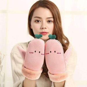Planet Gates 2018 New Winter Warm Plush Gloves Women Girl Cute Cartoon  Warm Soft Fingerless Winter Gloves Soft Warm Mittens