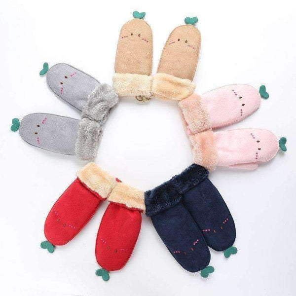 Planet Gates 2018 New Winter Warm Plush Gloves Women Girl Cute Cartoon  Warm Soft Fingerless Winter Gloves Soft Warm Mittens