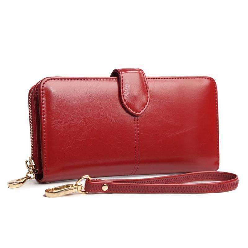 Planet Gates 2018 New Women Oil Wax Leather Wallet Female Purses Big Capacity Hasp Zipper Purse Ladies Long Wristlet Clutch Coin Card Holders