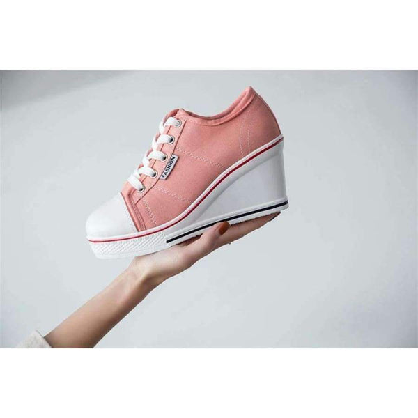 Planet Gates 2018 new Women Vulcanize Shoes Platform Breathable Canvas Shoes Woman Wedge Sneakers Casual Fashion Candy Color Students