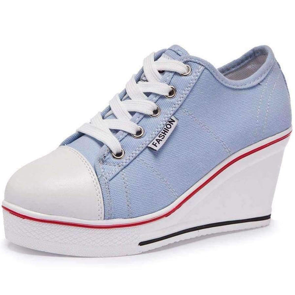 Planet Gates 2018 new Women Vulcanize Shoes Platform Breathable Canvas Shoes Woman Wedge Sneakers Casual Fashion Candy Color Students