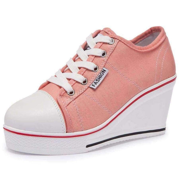 Planet Gates 2018 new Women Vulcanize Shoes Platform Breathable Canvas Shoes Woman Wedge Sneakers Casual Fashion Candy Color Students