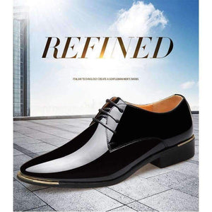 Planet Gates 2018 Newly Men's Quality Patent Leather Shoes Zapatos de hombre Size 38-47 Black Leather Soft Man Dress Shoes