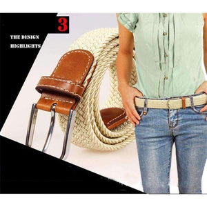 Planet Gates 2018 off white Waist Belt Canvas Stretch Braided Elastic Stretch Woven Leather Belt Hot Metal Stretch Belt For Men and woman B15