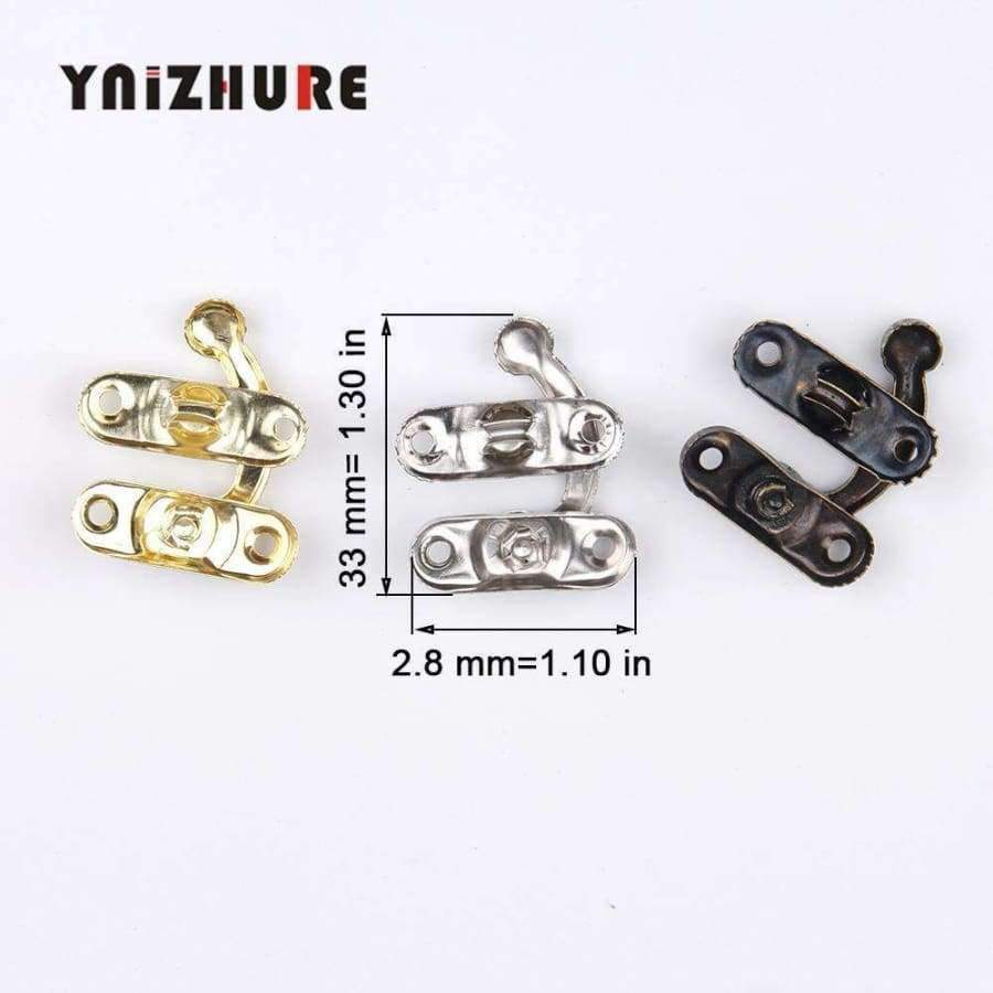 Planet Gates 2018 Real Hardware Lock Wood Box Free Shipping 50 Sets Metal Hook Box Latches Clasp Lock Purse Antique Bronze 4 Holes 28*33mm