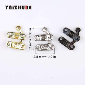 Planet Gates 2018 Real Hardware Lock Wood Box Free Shipping 50 Sets Metal Hook Box Latches Clasp Lock Purse Antique Bronze 4 Holes 28*33mm