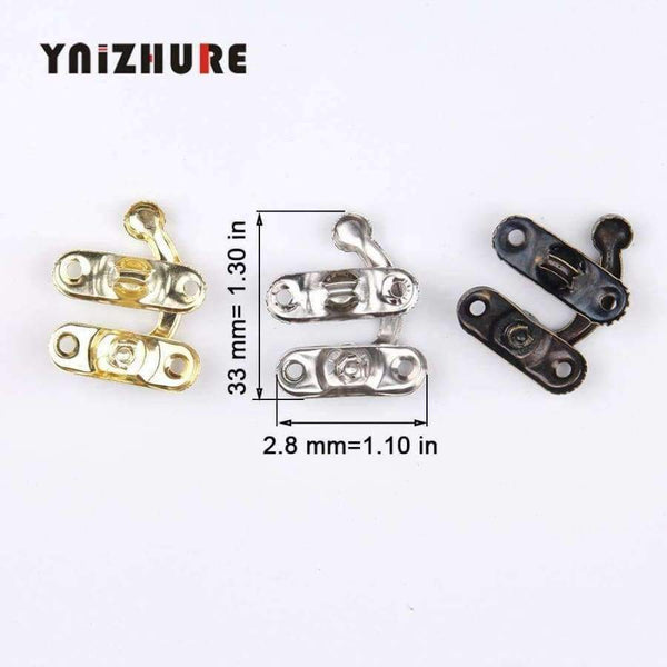 Planet Gates 2018 Real Hardware Lock Wood Box Free Shipping 50 Sets Metal Hook Box Latches Clasp Lock Purse Antique Bronze 4 Holes 28*33mm