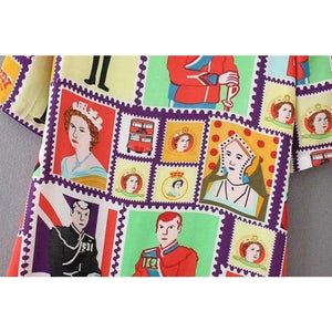 Planet Gates 2018 Spring New Character Print  Vintage Dress Cheap Clothes China High Waist  Party Dresses WQZ34252