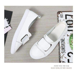 Planet Gates 2018 Spring Women Flats ladies slip on flat loafers shoes casual sneakers boat shoes black white Moccains Women Shoes