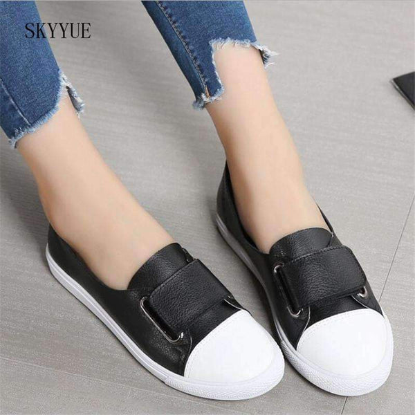 Planet Gates 2018 Spring Women Flats ladies slip on flat loafers shoes casual sneakers boat shoes black white Moccains Women Shoes