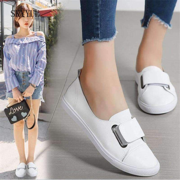 Planet Gates 2018 Spring Women Flats ladies slip on flat loafers shoes casual sneakers boat shoes black white Moccains Women Shoes