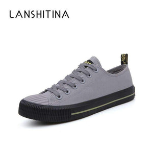 Planet Gates 2018 Summer Fashion Men's Vulcanize Shoes Black White Men's Flat Shoes Spring Man Lace up Breathable Canvas Shoes Zapatos Shoes