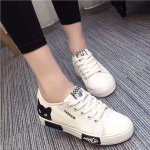 Planet Gates 2018 Summer female Shoes Lace Up Casual Board Shoes Women Sneakers Shoes Fashion Women Vulcanize Shoes Cartoon Women Canvas
