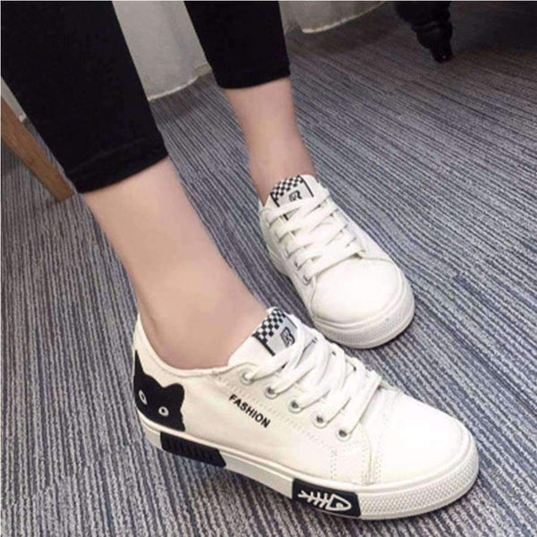 Planet Gates 2018 Summer female Shoes Lace Up Casual Board Shoes Women Sneakers Shoes Fashion Women Vulcanize Shoes Cartoon Women Canvas