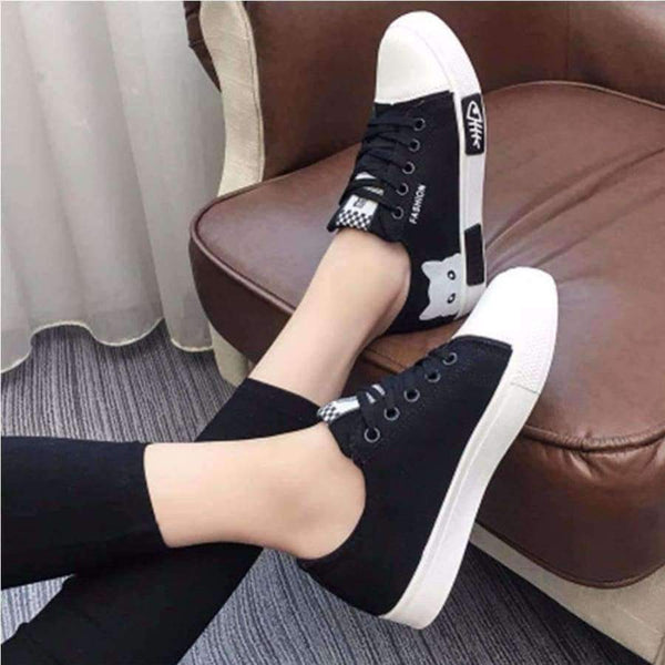 Planet Gates 2018 Summer female Shoes Lace Up Casual Board Shoes Women Sneakers Shoes Fashion Women Vulcanize Shoes Cartoon Women Canvas