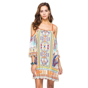 Planet Gates 2018 Summer Women Dress Vestidos European Style Sleeveless Spaghetti Strap Slash Neck Print Casual Beach Dress Harajuku